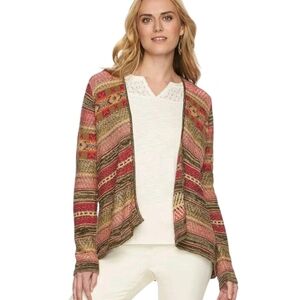 Chaps Aztec Open Front Sweater Cardigan